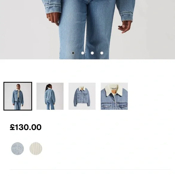 Levi's Light Blue Denim Jacket with Cream Collar - Picture 3 of 15